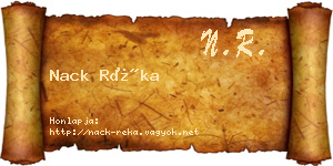 Nack Réka névjegykártya